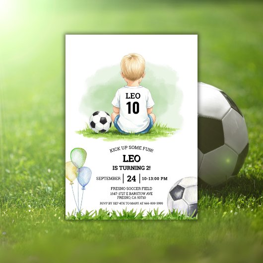 Kick up some fun Soccer Ball Boys Birthday Party I Kaart