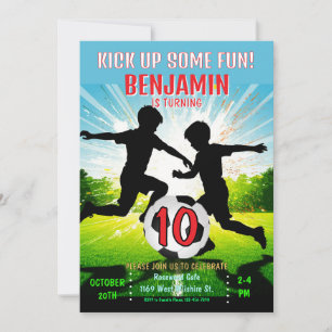 Kick Up Some Fun Voetbal Jongens Verjaardagsfeestj Kaart