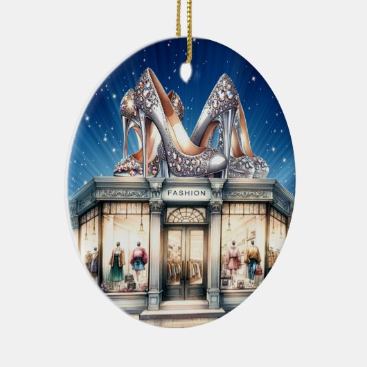 Kick Up Uw Hoge Hakken Keramisch Ornament (Rechts)