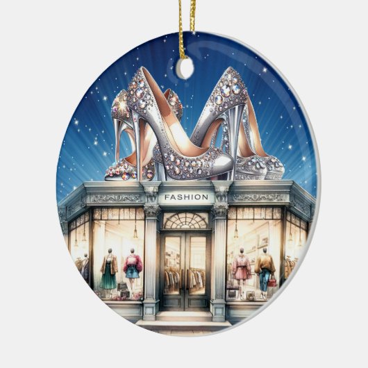 Kick Up Uw Hoge Hakken Keramisch Ornament (Links)