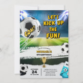 Kick up wat leuke Voetbal Boys Verjaardagsfeestje Kaart (Voorkant)