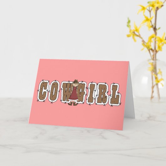 Kick Up Your Heels Cowgirl Verjaardag Kaart - West (Gele Bloem)