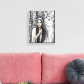 Kickapoo Indian Brujah White Wolf Canvas Afdruk (Insitu (Woonkamer))