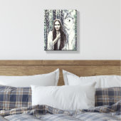Kickapoo Indian Brujah White Wolf Canvas Afdruk (Insitu (Slaapkamer))