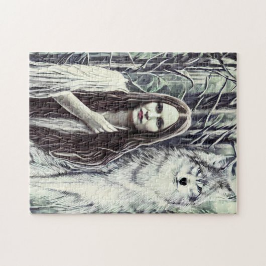 Kickapoo Indian Brujah White Wolf Legpuzzel (Horizontaal)
