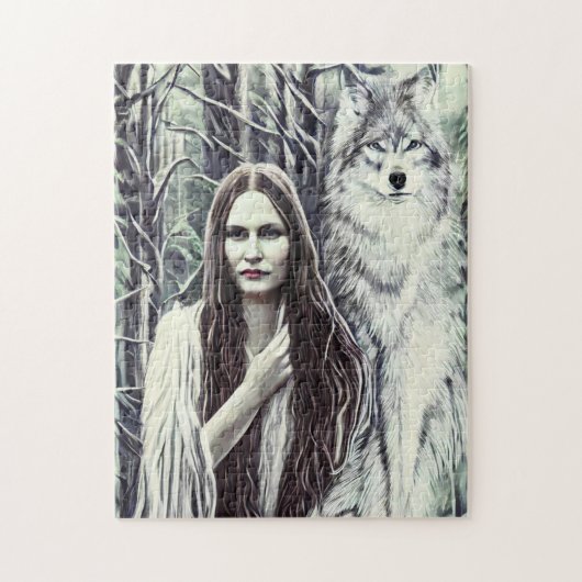 Kickapoo Indian Brujah White Wolf Legpuzzel (Verticaal)