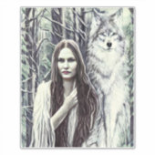 Kickapoo Indian Brujah White Wolf Sticker (Voorkant)