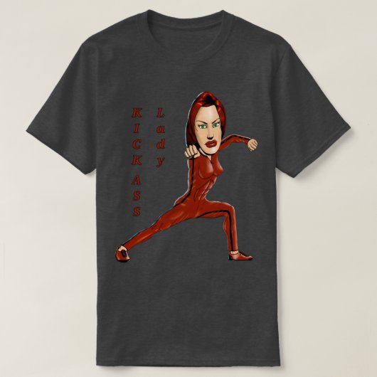 Kickass-dame T-shirt (Design voorkant)