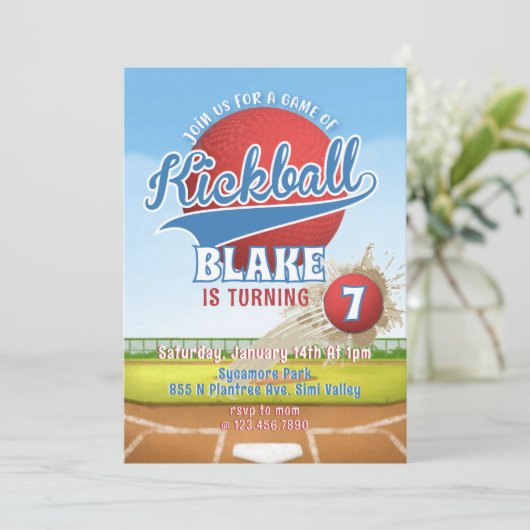  Kickball Birthday Party, Park Birthday Kaart (Staand voorkant)