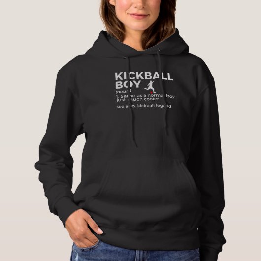 Kickball Boy Definition Kickball Player Kickball L Hoodie (Voorkant)