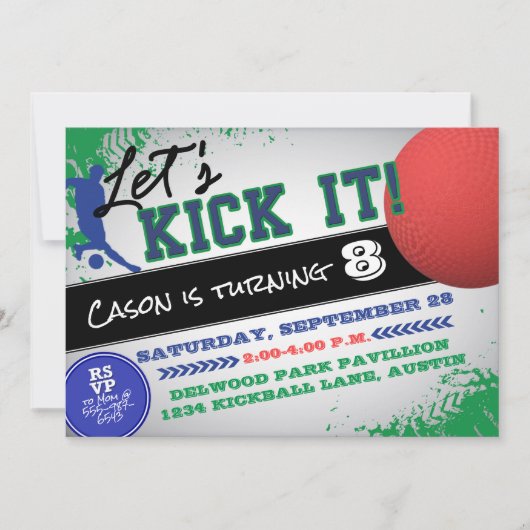 Kickball Boy Sportverjaardag Kaart (Voorkant)