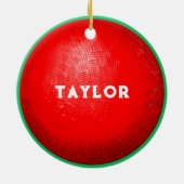 Kickball Christmas Collectible Keramisch Ornament (Achterkant)