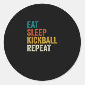 Kickball Eat Sleep Kickball Repeat Ronde Sticker (Voorkant)