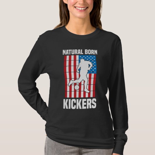 Kickball - Natural Born Kickers - Amerikaans - kam T-shirt (Voorkant)