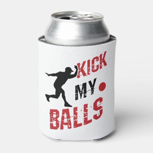 Kickball Pitcher Funny Kick My Balls Blikjeskoeler (Blikje Voorkant)