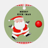 Kickball Player Holiday Cadeft Metalen Ornament (Achterkant)