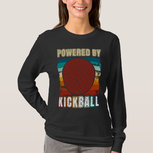 Kickball Player Retro Powered By Kickball Kickball T-shirt (Voorkant)