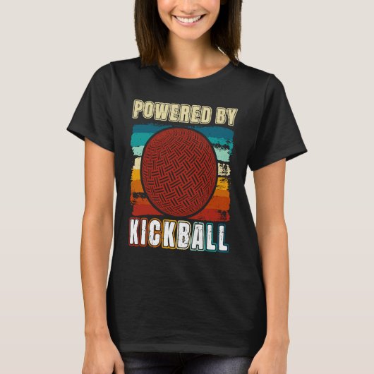 Kickball Player Retro Powered By Kickball Kickball T-shirt (Voorkant)