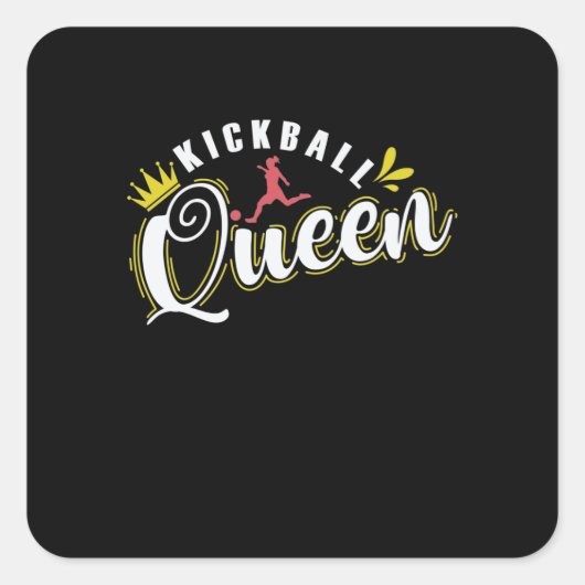 Kickball Queen Gummiball Sport Amerika Vierkante Sticker (Voorkant)