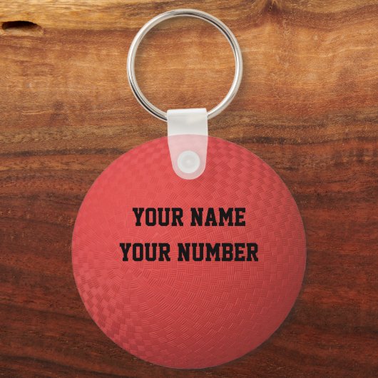 Kickball Sleutelhanger ID Label JOUW NAAM en numme (Voorkant)