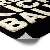 Kickball speler hier gewoon kick grappige sporten poster (Hoek)