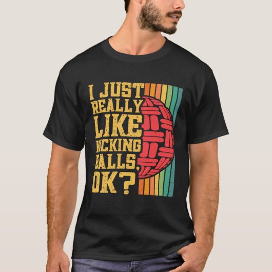 Kickball speler Ik hou gewoon echt van het schoppe T-shirt (Voorkant)