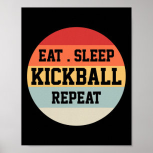 Kickball Speler Retro Grappig Gift Poster