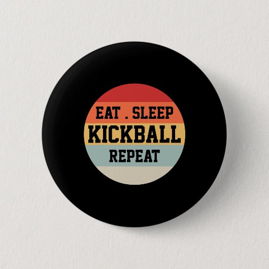 Kickball Speler Retro Grappig Gift Ronde Button 5,7 Cm (Voorkant)