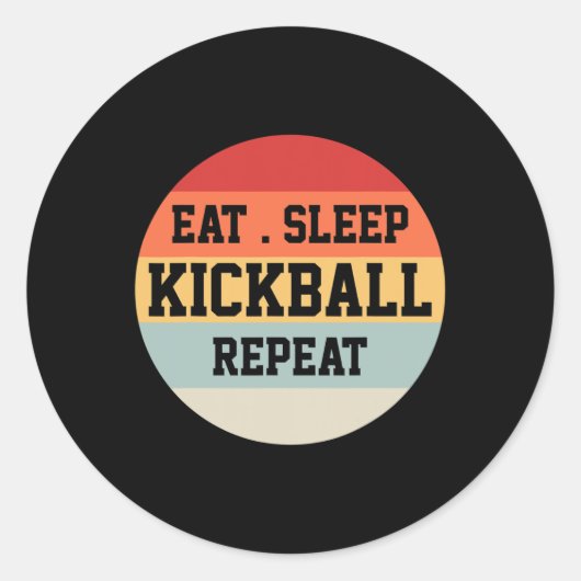 Kickball Speler Retro Grappig Gift Ronde Sticker (Voorkant)