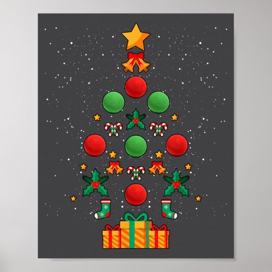 Kickball Team Christmas Tree Xmas  Poster (Voorkant)