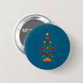 Kickball Team Christmas Tree Xmas  Ronde Button 5,7 Cm (Voorkant /achterkant)