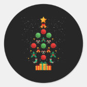 Kickball Team Christmas Tree Xmas  Ronde Sticker (Voorkant)