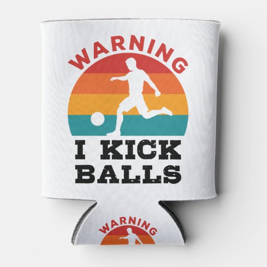 Kickball Warning I Kick Balls Blikjeskoeler (Voorkant)