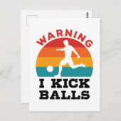 Kickball Warning I Kick Balls Briefkaart (Voorkant / Achterkant)