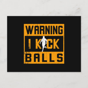 Kickball Warning I Kick Balls Feestdagenkaart