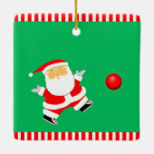 Kickbalspeler Kerstcadeau Keramisch Ornament (Achterkant)