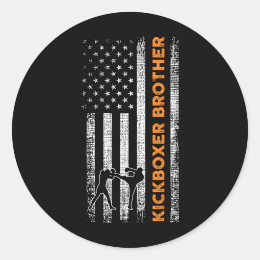Kickbok broer ronde sticker (Voorkant)