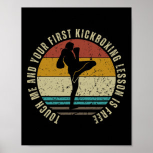 Kickboklessen voor gratis coach grappige kickbokse poster