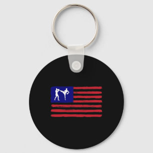 Kickboksen 4 juli Patriottische Amerikaanse vlag i Sleutelhanger