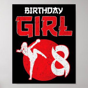 Kickboksen 8 Jaar Oude Verjaardag Mma Vechtkunst G Poster