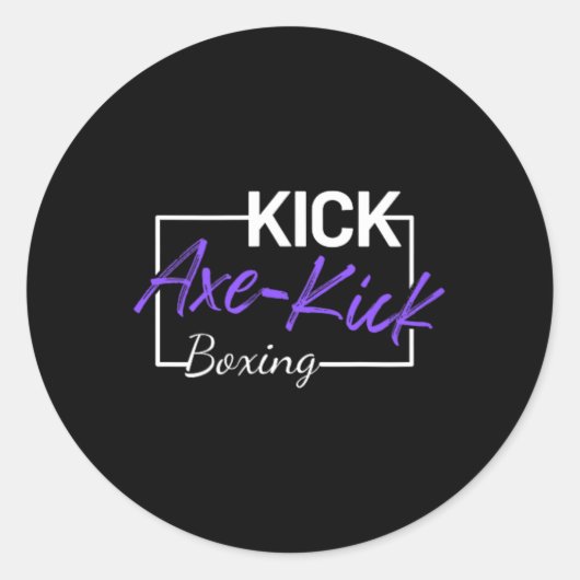 Kickboksen Bijl Trap Ronde Sticker (Voorkant)