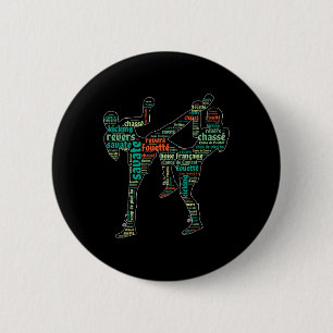 Kickboksen Boksen Schoen schoppen Savate Word C Ronde Button 5,7 Cm
