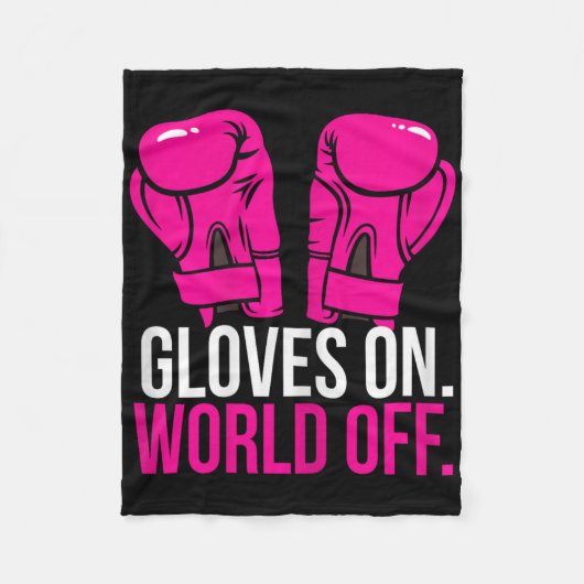 Kickboksen Chick Kickboxer Trainingshandschoenen O Fleece Deken (Voorkant)