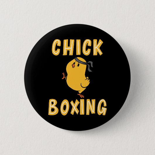 Kickboksen Chickboksen Kick Boksen Workout Ronde Button 5,7 Cm (Voorkant)