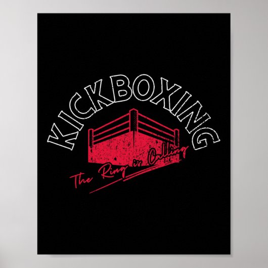 Kickboksen De Ring Roept Poster (Voorkant)