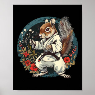 Kickboksen Eekhoorn Bloemige Judo Eekhoorn Liefheb Poster