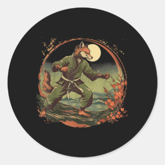 Kickboksen Fox Taekwondo Karate Mma Grappig Martia Ronde Sticker