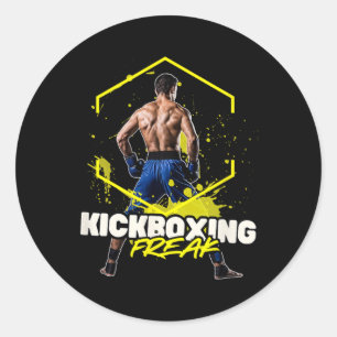 Kickboksen freak ronde sticker