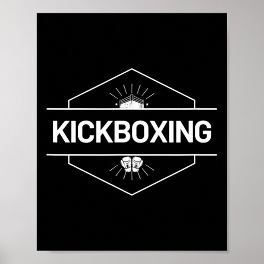Kickboksen gevechtslogo poster (Voorkant)