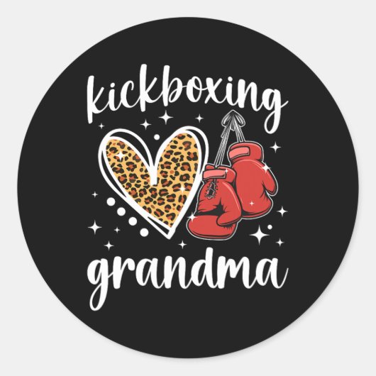 Kickboksen Grootmoeder Van Een Kickbokser Oma Hore Ronde Sticker (Voorkant)